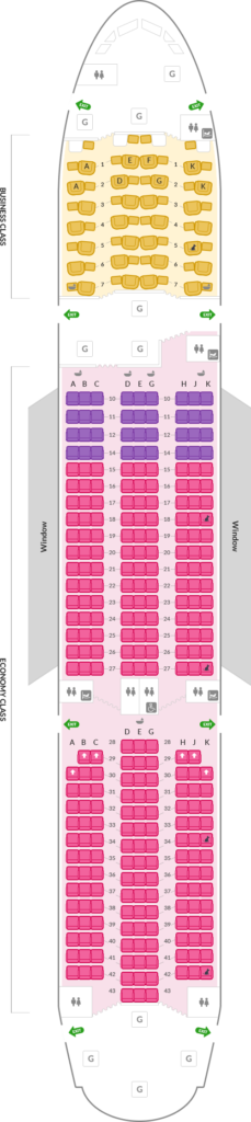 Asiana Airlines Airbus A350 900 Seat Map 4118