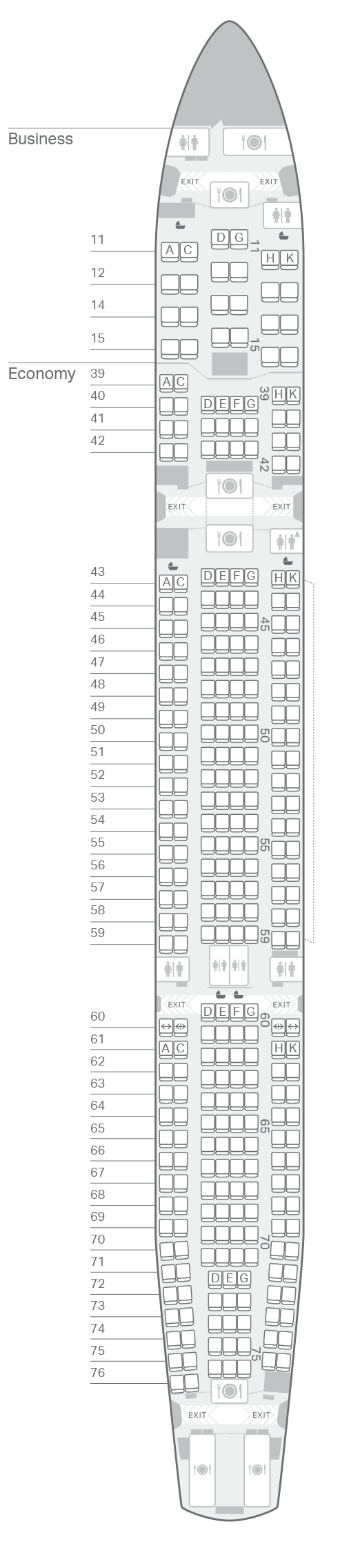 Cathay Pacific Airbus A330-300-4 Seat Map