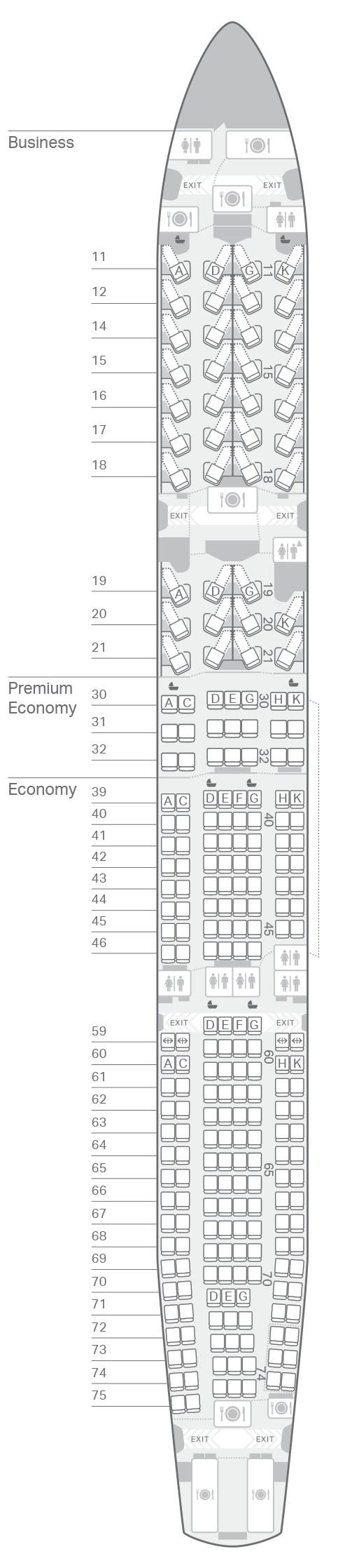 Cathay Pacific Airbus A330 Seat Map