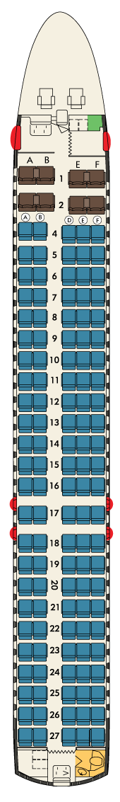 Hawaiian Airlines Boeing 717 Seat Map