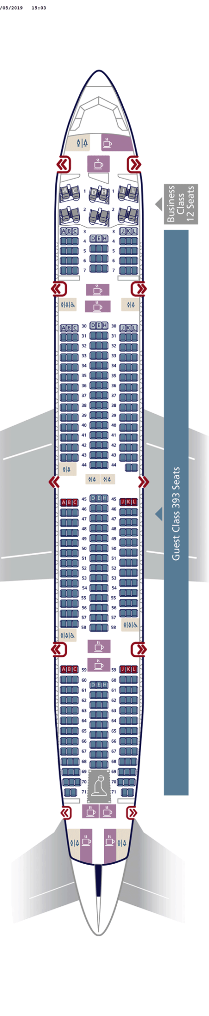 Saudi Arabian Airlines Boeing 777-300ER Seat Map