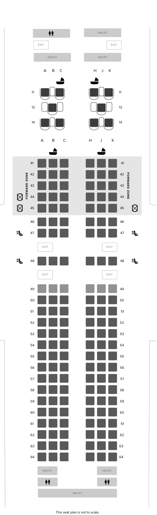 Singapore Airlines Boeing 737-8 MAX Seat Map