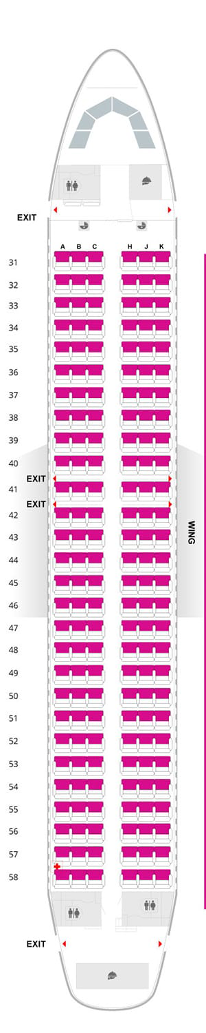 Thai Airways Airbus A320-2 Seat Map