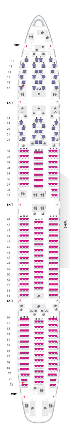 Thai Airways Boeing 777-300ER Seat Map