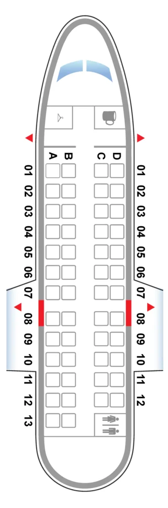 United Airlines Bombardier CRJ 200 Seat Map